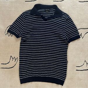 Massimo Dutti Knit Polo Shirt Striped